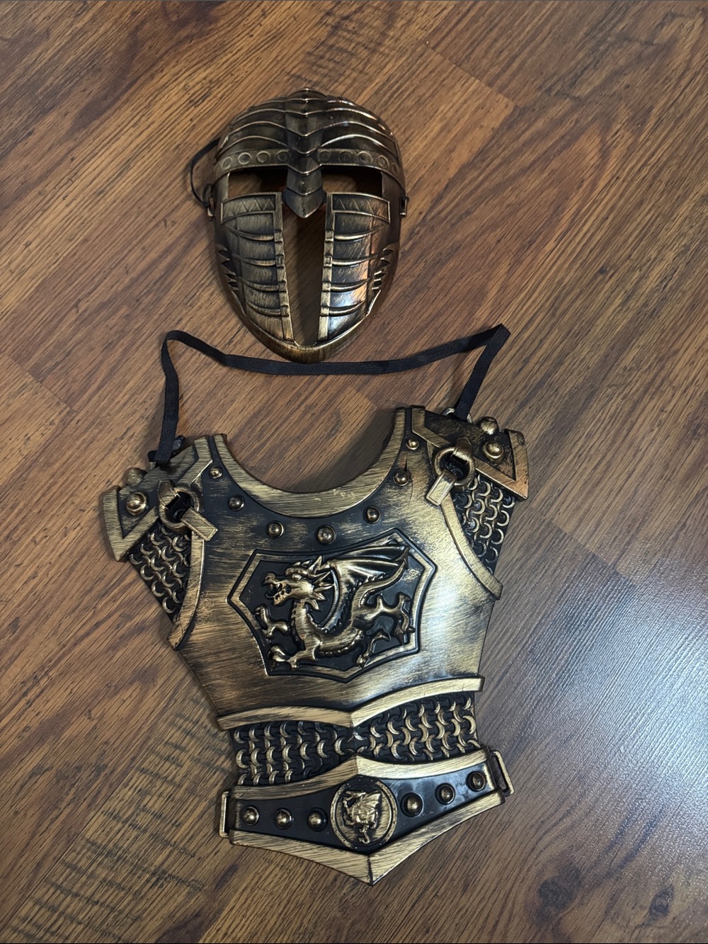 Halloween Kids Bronze Dragon Knight Costume Armor & Helmet 39.T